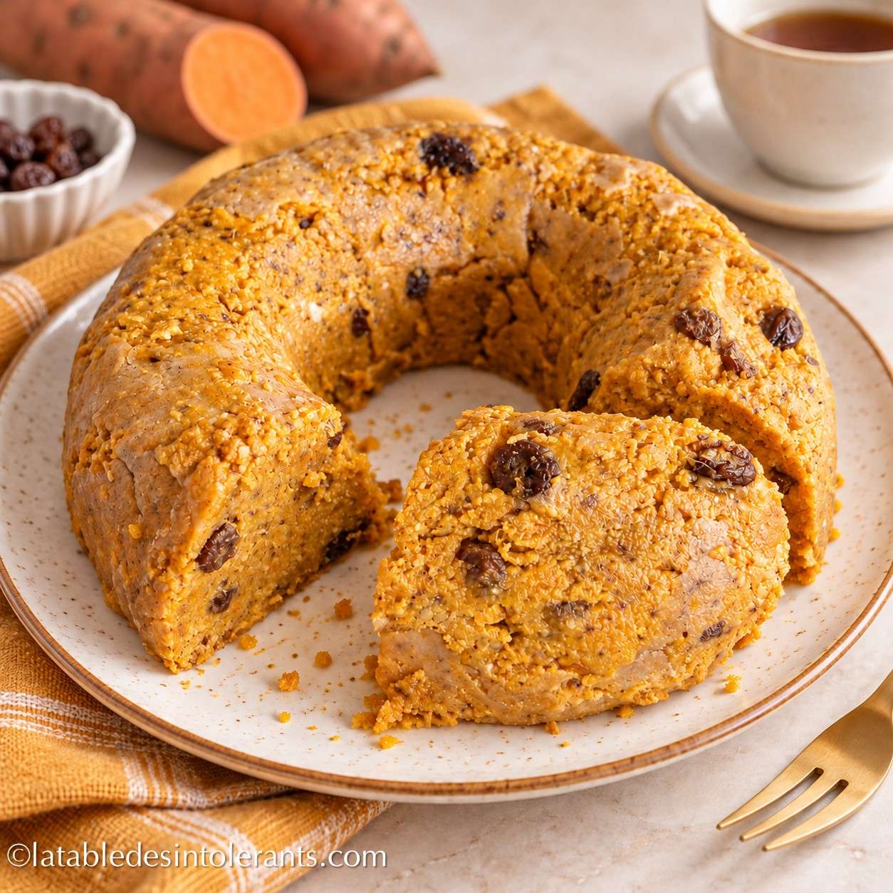 GÂTEAU À LA PATATE DOUCE SANS FARINE sans gluten, sans lactose et sans sucre ajouté
